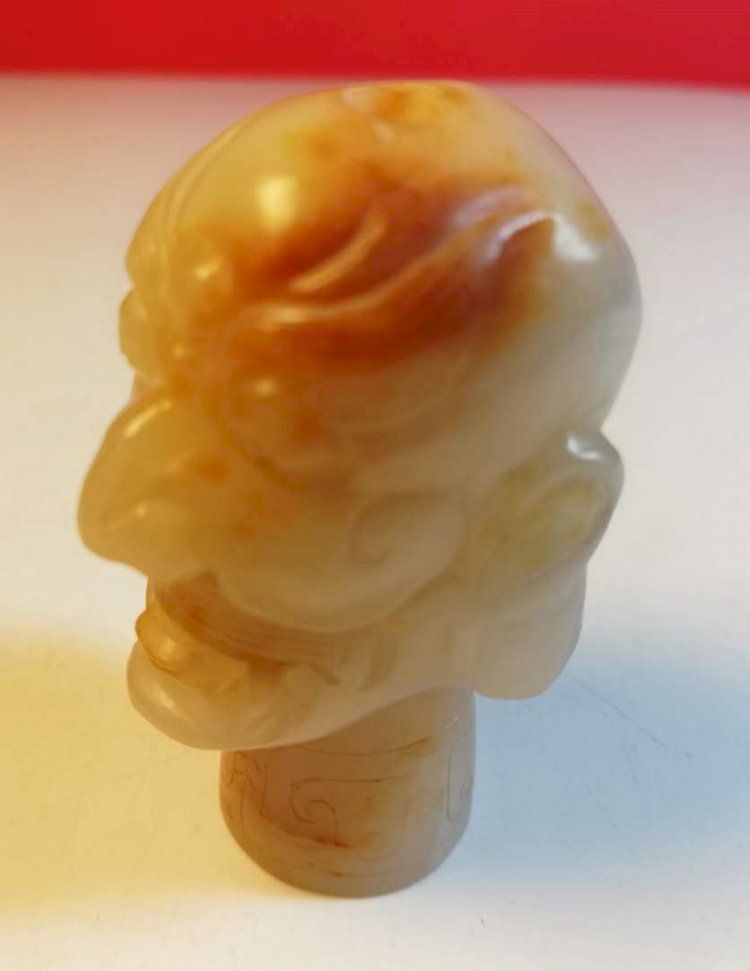 C019 White Jade Head (Sanxingdui phase III)