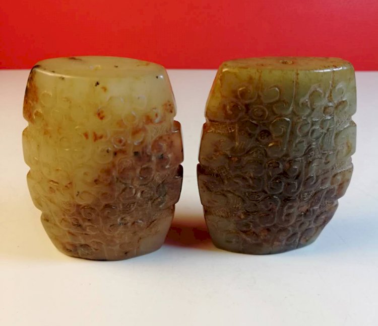 E40  戰國玉勒 (一對)