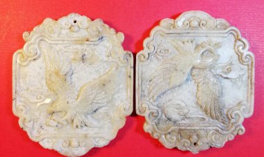 I004. 唐代 大鵬展翅玉牌一對