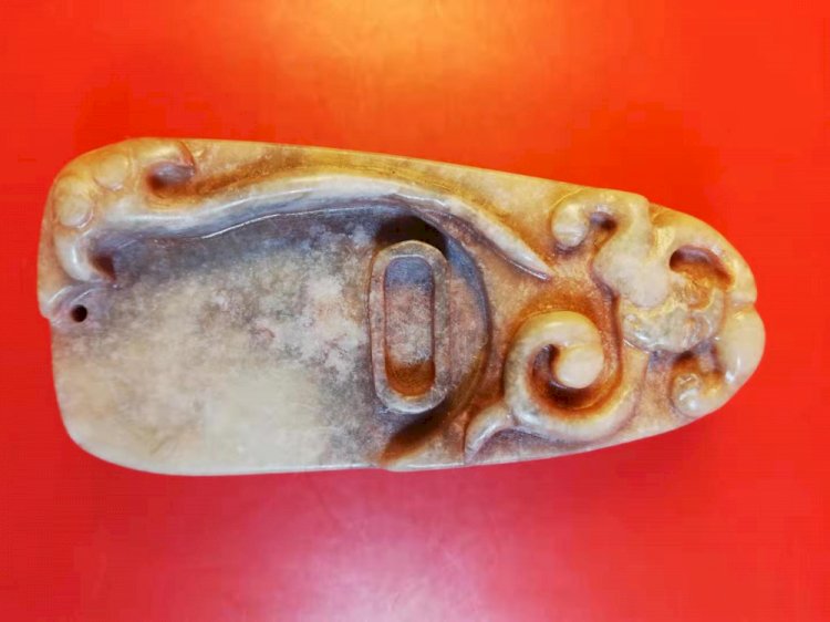 G044 漢代 玉承蘸筆墨器