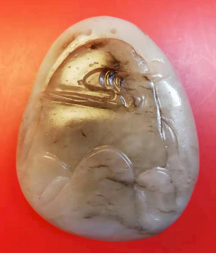 N005 明代 猴王求道白玉山子